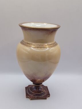 Antique Genuine Sevres 1887 French France "Decore a Sevres" Gilded Beige Vase 7"